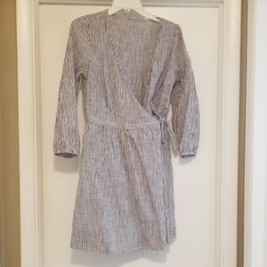 Blue and white stripe old navy wrap dress